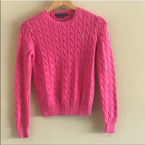 Ralph Lauren Pink Cable Knit Sweater Size S